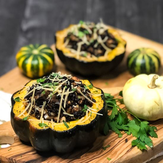 Vegetarian Stuffed Acorn Squash - Recipe photo by Inspired Fresh Life