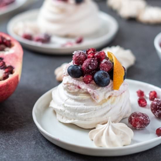 Cranberry Meringue Nests - Recipe photo by islandbakes