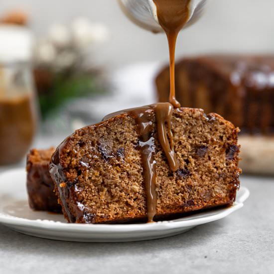 Vegan Date Cake with caramel - Recipe photo by ShortGirlTallOrder