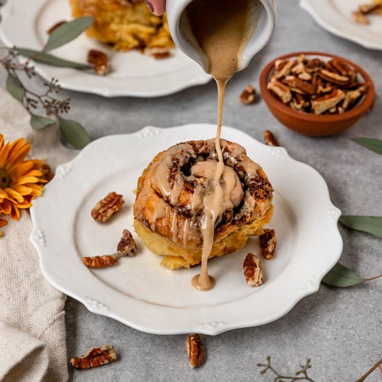 Sweet Potato Pecan Cinnamon Rolls - Recipe photo by ShortGirlTallOrder