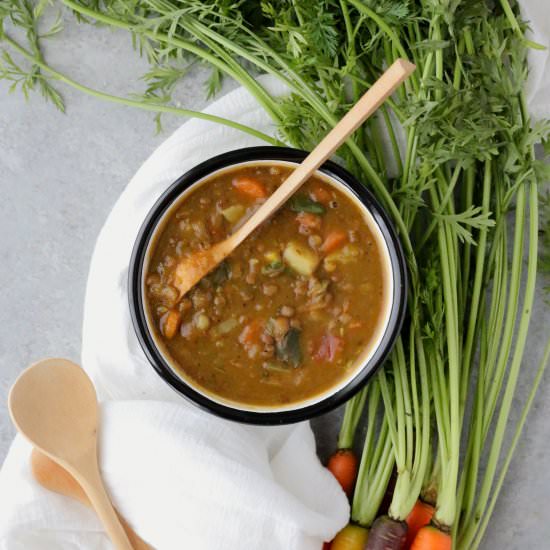Hearty Vegan Lentil Soup - Recipe photo by raepublic