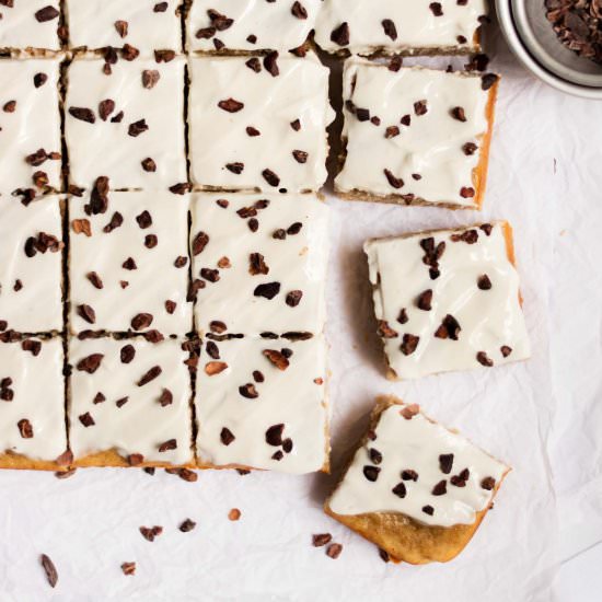 FUDGY Cinnamon Banana Blondies - Recipe photo by Donut Worry Be Healthy