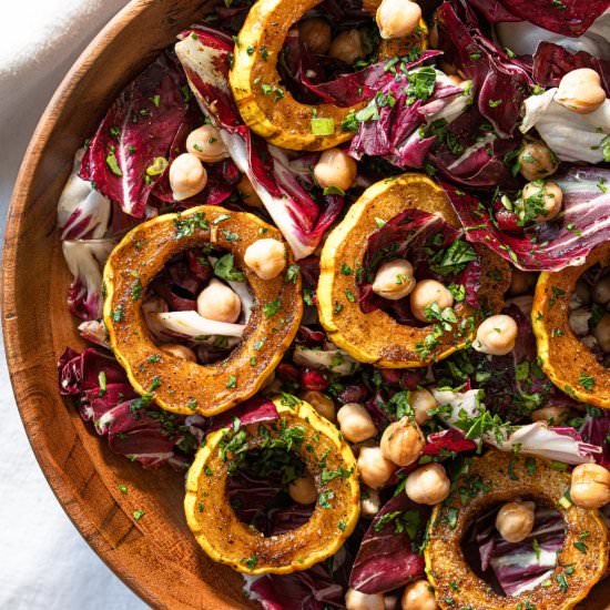 Delicata Squash, Radicchio, Garbanz - Recipe photo by GiangisKitchen