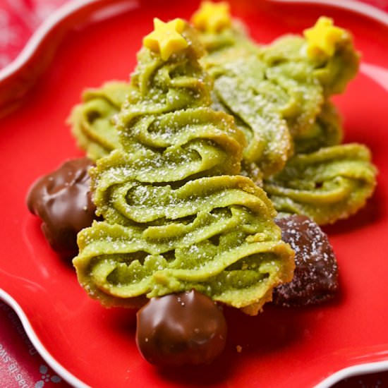 Christmas Matcha Butter Cookies - Recipe photo by Sudachi Recipes
