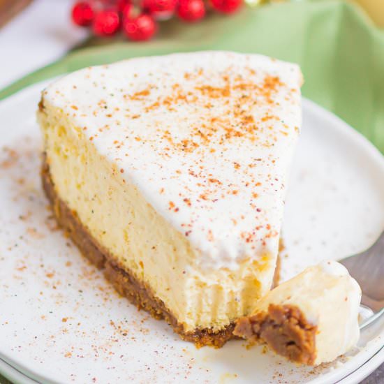 Eggnog Cheesecake - Recipe photo by pumpkinnspice
