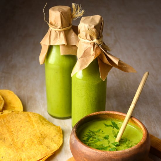 Fast and Easy Tomatillo Hot Sauce - Recipe photo by inthekitchnet