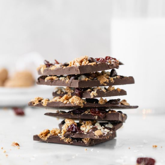 chocolate amaretti holiday bark - Recipe photo by withspice