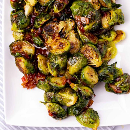 Spicy Bacon Jam Brussel Sprouts - Recipe photo by whippeditup