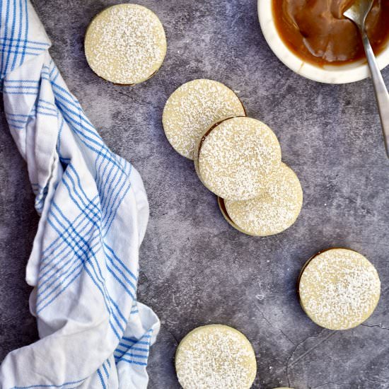 Halvah-Caramel Alfajores - Recipe photo by simmerandsauce