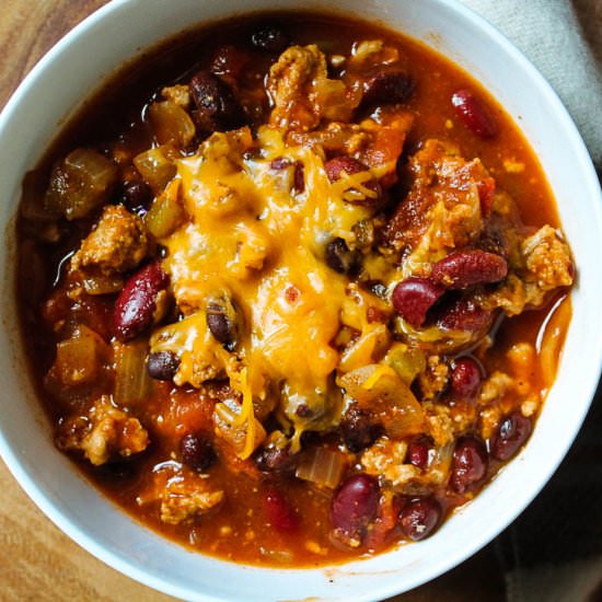 The Ultimate Crockpot Turkey Chili - Recipe photo by blessthismeal