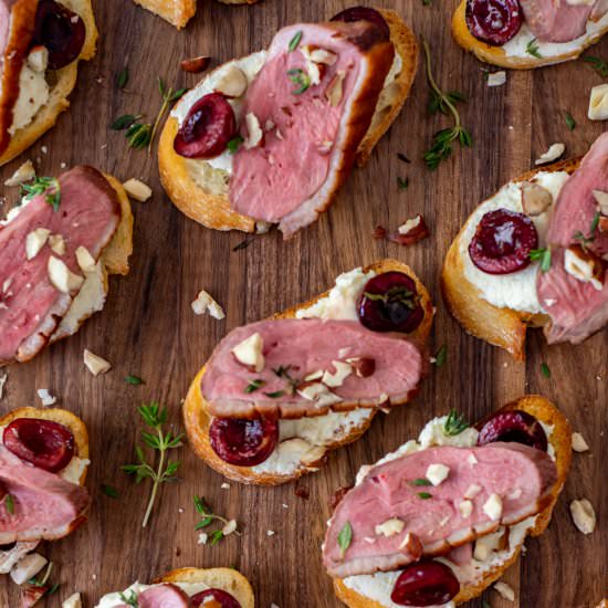 Duck crostini - Recipe photo by AnotherFoodBlogger