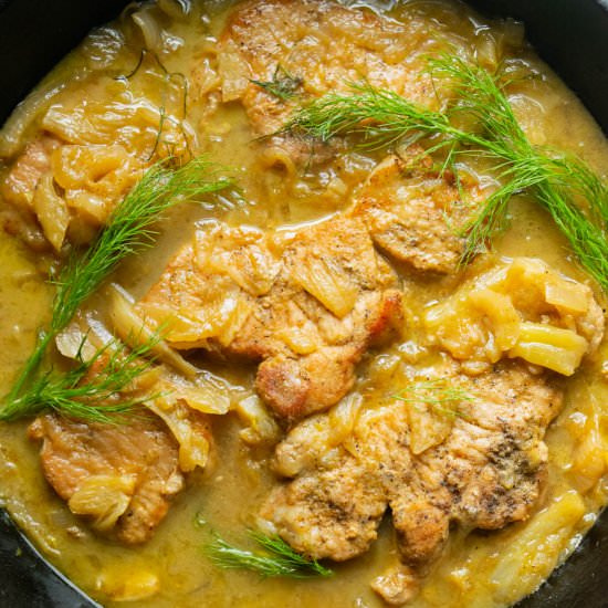 One Pan Fennel Dijon Pork Chops - Recipe photo by JawnsICooked