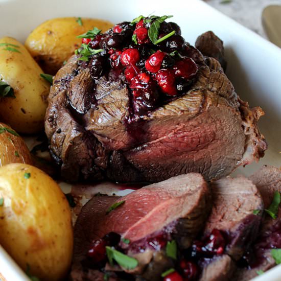 Venison roast with berries sauce - Recipe photo by Travel and Food