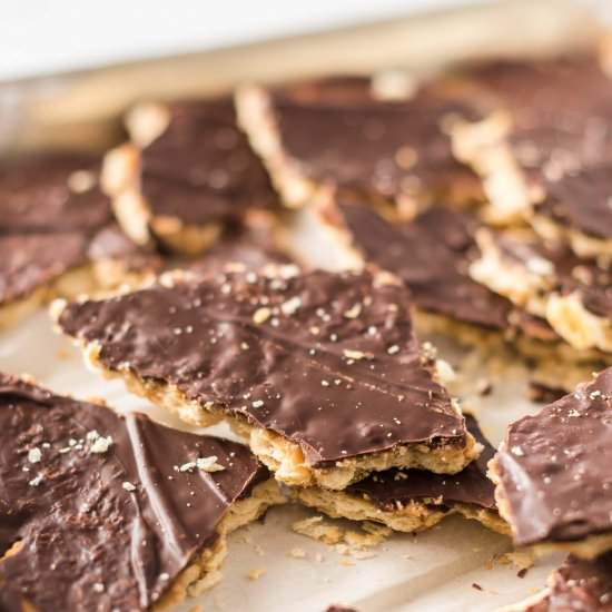 Ritz Cracker Toffee - Recipe photo by buildyourbite
