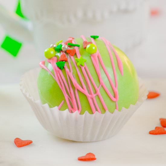 Grinch Hot Chocolate Bombs - Recipe photo by House of Elyn Ryn
