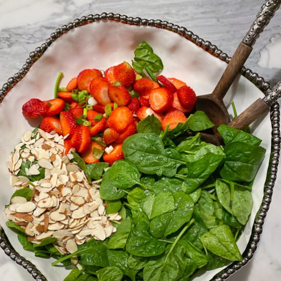 Spinach Salad w Strawberries & Miso - Recipe photo by Something New For Dinner
