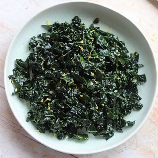 CAVOLO NERO WITH GARLIC AND LEMON - Recipe photo by endofthefork