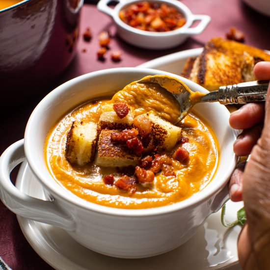 Roasted Sweet Potato Soup - Recipe photo by Butter Be Ready