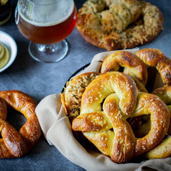 German Soft Pretzels, 4 Ways - Recipe photo by GradFood