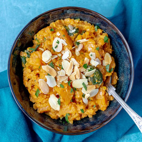 Butternut Squash Lentil Stew Vegan - Recipe photo by The Real Food Geek