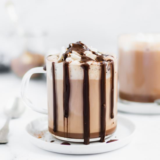 THREE Ingredient DF Hot Chocolate - Recipe photo by Donut Worry Be Healthy