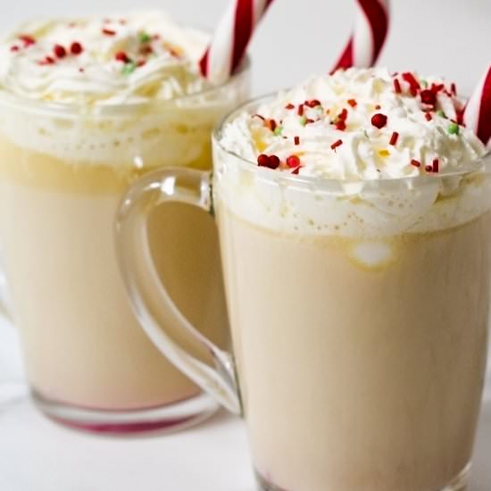 Christmas White Hot Chocolate with - Recipe photo by Simshomekitchen