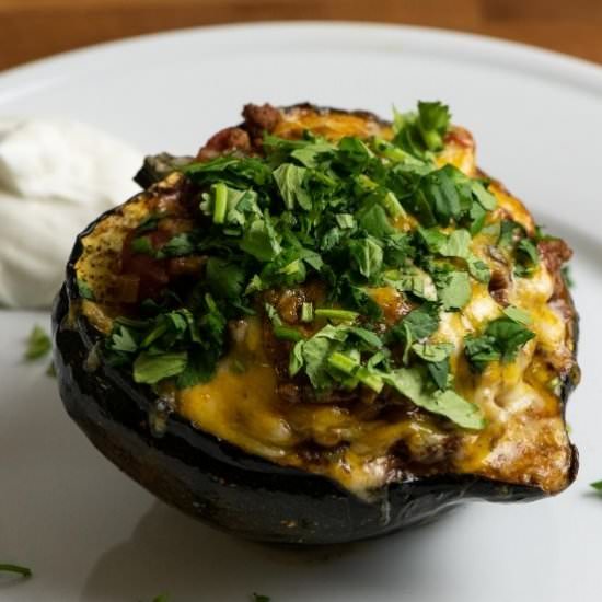 Taco Stuffed Acorn Squash - Recipe photo by cookcraftcultivate