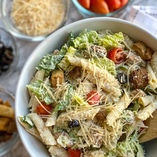 Caesar Pasta Salad - Recipe photo by Whiskfulcooking