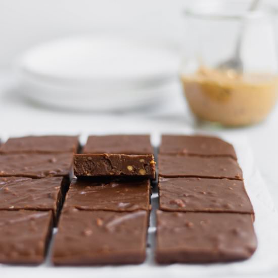 The BEST Chocolate PB Fudge - Recipe photo by Donut Worry Be Healthy