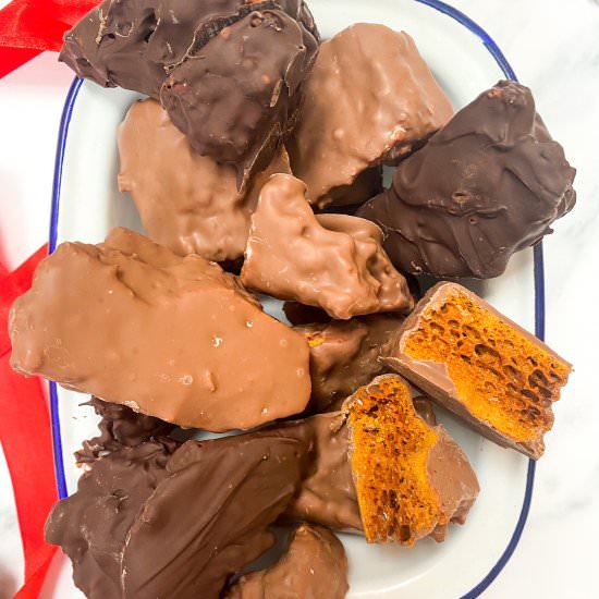 Chocolate Dipped Honeycomb - Recipe photo by bakingwithaimee
