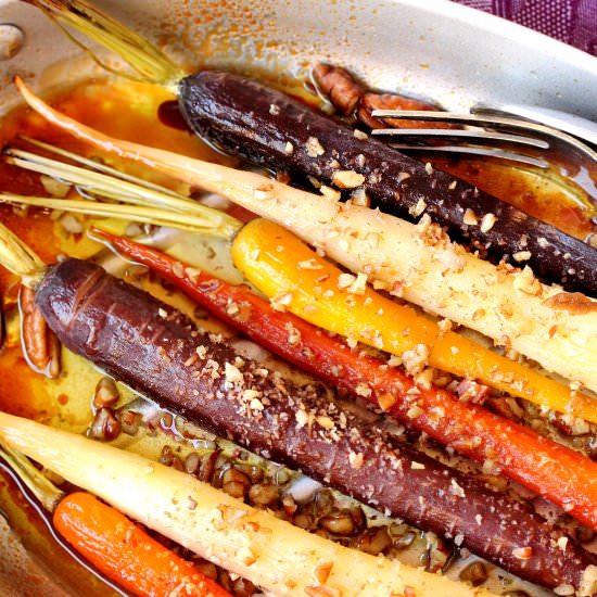 Roasted Rainbow Carrots with Maple - Recipe photo by CouponClippingCook