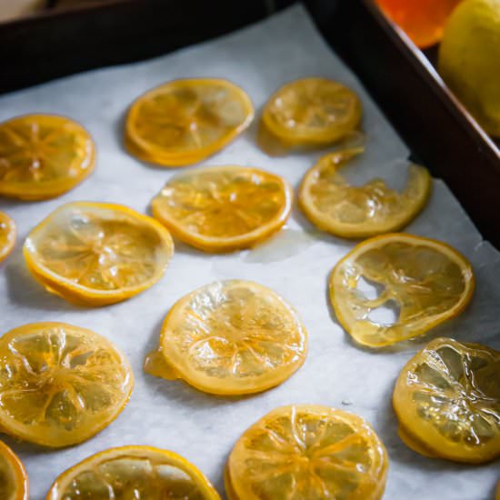 Candied Lemon Slices - Recipe photo by Running to the Kitchen
