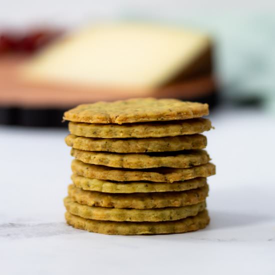 Basil Parmesan Thins - Recipe photo by Searchingforspice