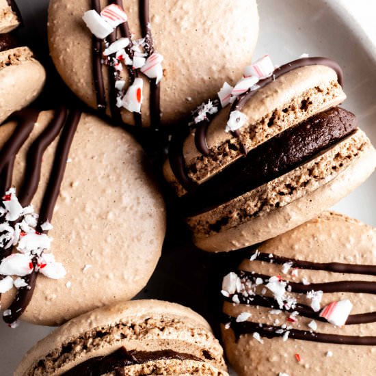peppermint mocha macarons - Recipe photo by whisked away kitchen