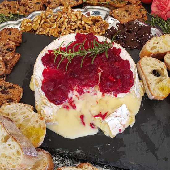 Baked Brie with Cranberry Sauce - Recipe photo by ProfusionCurry