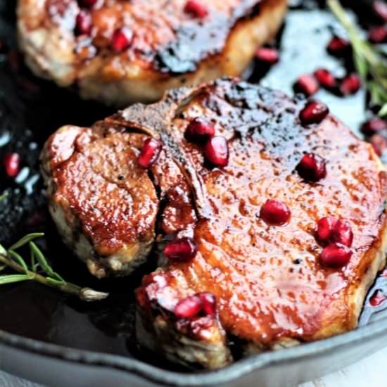 Pork Chops w/ Pomegranate Molasses - Recipe photo by waystomyheart