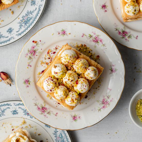 Napoleon Pastry with Honey Cream - Recipe photo by bakingistherapy