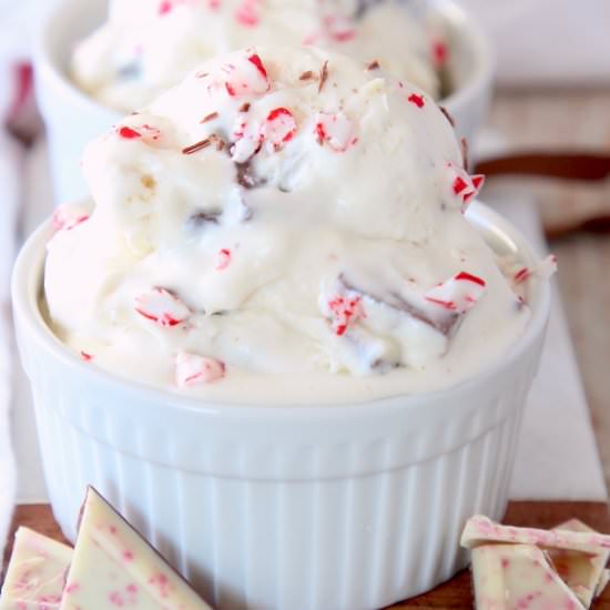 No Churn Peppermint Bark Ice Cream - Recipe photo by Whitney Bond