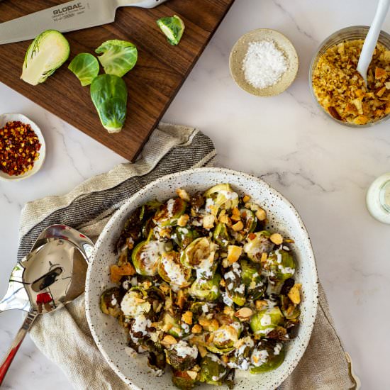 Charred Brussel Sprouts - Recipe photo by AnotherFoodBlogger