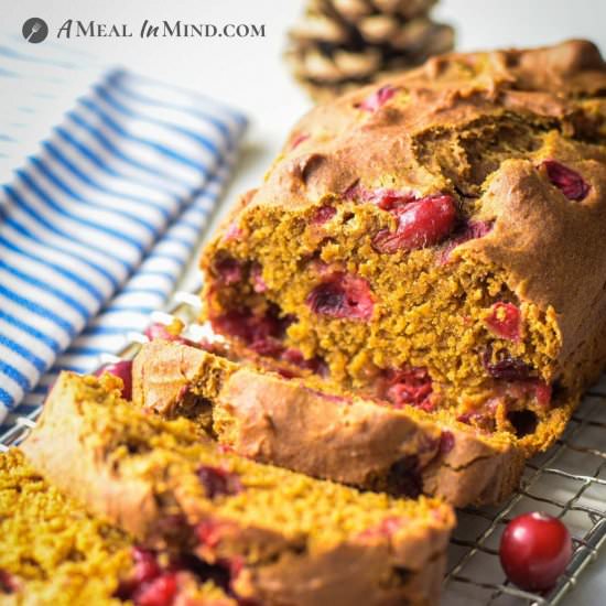 Cranberry Pumpkin Bread Gluten-Free - Recipe photo by a meal in mind