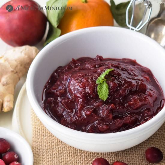 Gingered Cranberry Plum Sauce - Recipe photo by a meal in mind