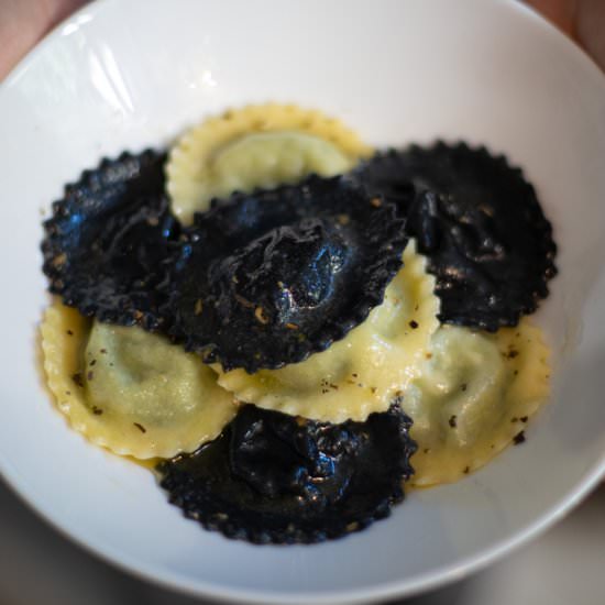 Vegan Black & White Ravioli - Recipe photo by HazloVegan