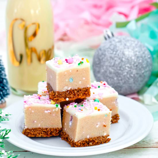 Eggnog Cookie Dough Bars - Recipe photo by Wearenotmartha