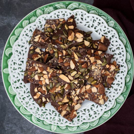 Chocolate Bark with Almonds - Recipe photo by Chef Molly