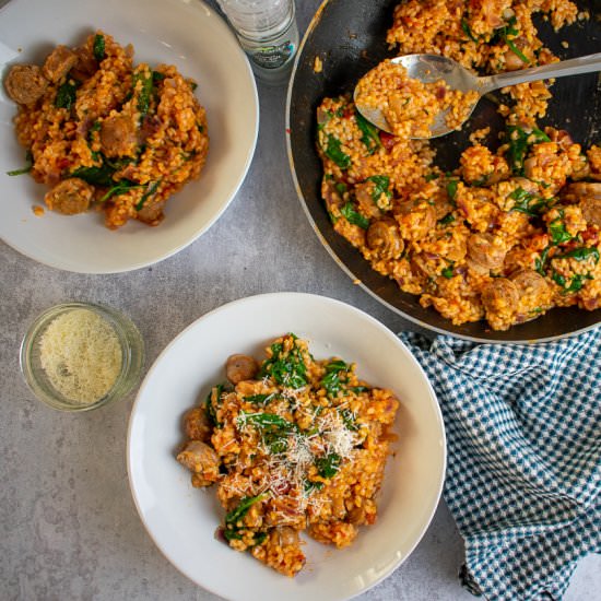 Sausage Risotto - Recipe photo by donnadundasblog