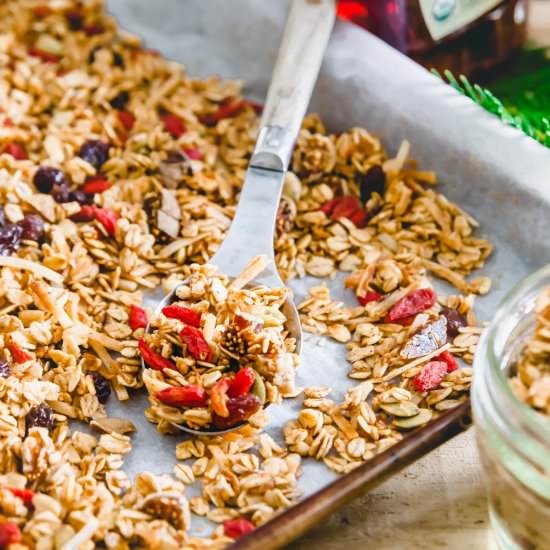 Nut Free Granola - Recipe photo by Running to the Kitchen