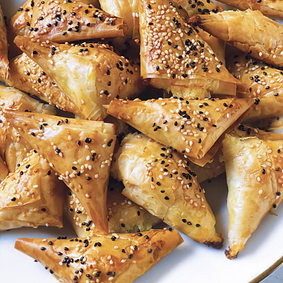 Cheese Triangles with Bacon - Recipe photo by The Greek Foodie