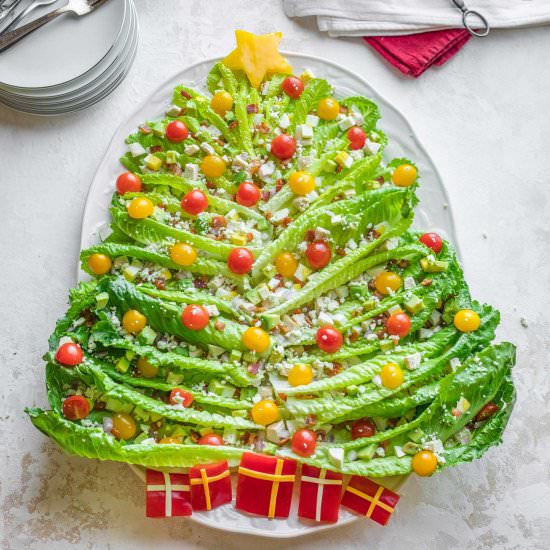 "Christmas Tree" Holiday Salad - Recipe photo by Two Healthy Kitchens