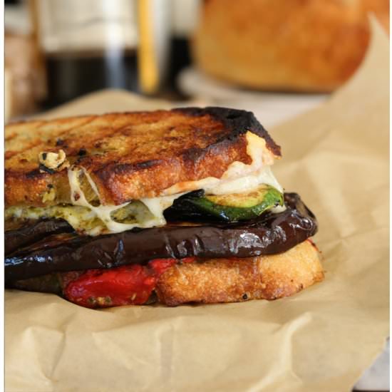 Grilled Vegetable Sandwich w/Asiago - Recipe photo by Claudias Table