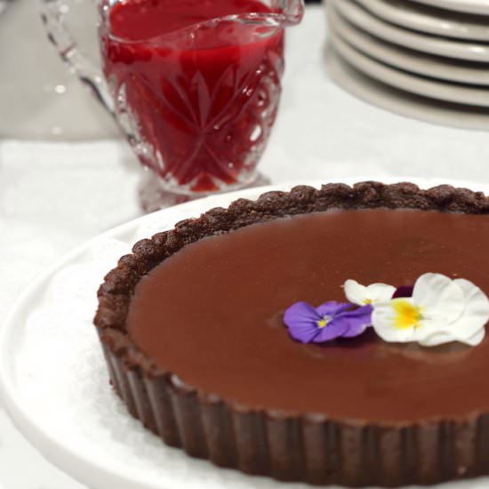 Decadent Vegan Chocolate Tart with - Recipe photo by A Life Well Planted